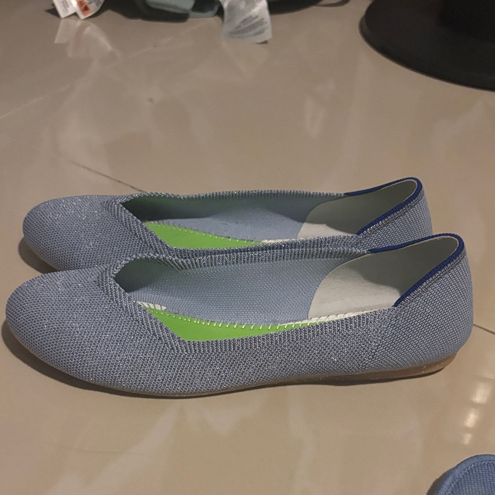 Rothy's Sky Blue Knit Flats